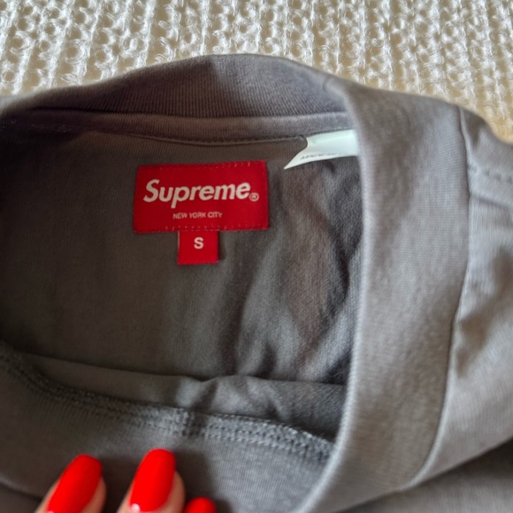 Supreme Small Box Long Sleeve Tee Charcoal - Picture 3 of 4